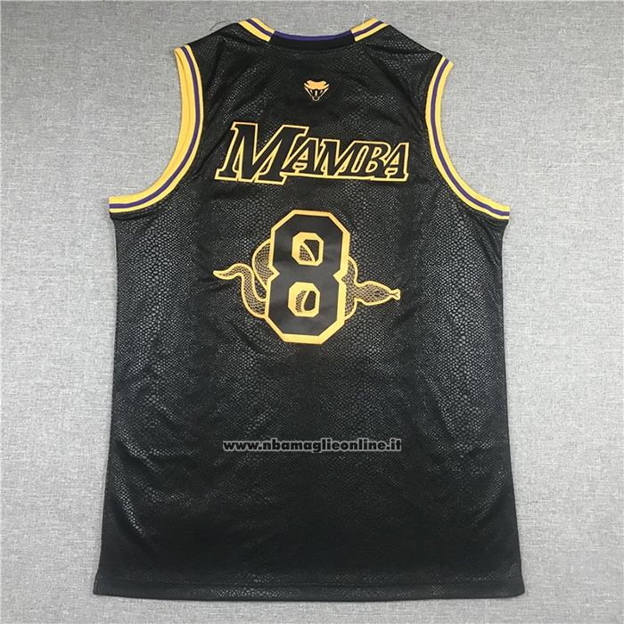Maglia Los Angeles Lakers Kobe Bryant #24 8 Black Mamba Nero